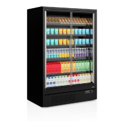 Vitrine réfrigérée Galaxy+ GP14FGD Black - basse consommation avec tablettes réglables et éclairage LED