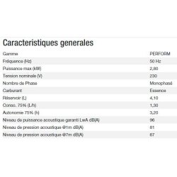 Perform 3000 C5 groupe électrogène Kohler - 2,80 kW - 230V - 50 Hz