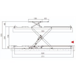 Rz50splctltiw pont élévateur prise sous roues encastré 5t avec levage auxiliaire et chemin de 5260mm