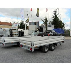 Remorque plateau 2 essieux - Humbaur HN 203116 - roues surbaissées, ridelles alu, PTAC 2000 kg