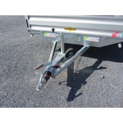 Remorque plateau Humbaur HT 306121 - 2 essieux, roues dessous, ridelles alu, dimensions 6100x2100 mm