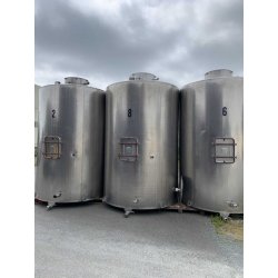 Cuve inox 95hl d'occasion - Atelier Fd MAS - fond plat, Ø2000, hauteur 3500, porte rectangle
