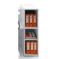 Banque d'accueil Valde droite avec meuble de rangement intégré - MDD - Vert brillant, Droite, 265