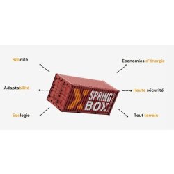 Bungalow container SPRINGBOX : Espace modulaire ultra-robuste en conteneur maritime recyclé | À vendre ou à louer