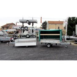 Remorque bâchée plateau Humbaur 1451 - 1 essieu, roues 195/55 x 10 avec frein - transport polyvalent