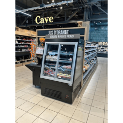 Vitrine réfrigérée semi-verticale MILANO à portes coulissantes - EORI-SVP-937, 937 x 900 x 1600 mm, 3+ base, LED, positif