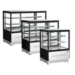 Vitrine réfrigérée 2 niveaux 150cm - inox / verre - 2.26 m² - LPD1500F/BLACK - neuf