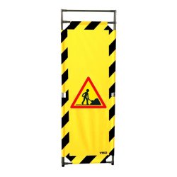 Barrière d'intervention 1 panneau PVC ou Inox 304 - H. 1 000 ou 1 800 mm, polyester velcro - Chantier / 1800 / INOX 304