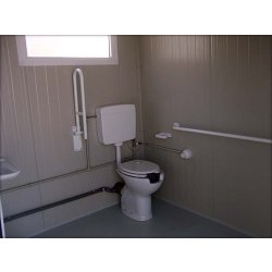 Bungalow de chantier / monobloc / sanitaire / parois en panneau sandwich / 2.42 x 2.3 x 2.39 m