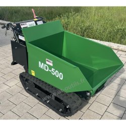 MINI-DUMPER CHENILLES GEO MD500 500KG – BENNAGE HYDRAULIQUE 9CH - DÉMARRAGE ÉLECTRIQUE - VITESSE 6+2 – BROUETTE TRANSPORTEUR