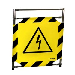 Barrière d'intervention 1 panneau PVC ou Inox 304 - H. 1 000 ou 1 800 mm, polyester velcro - Electrique / 1000 / INOX 304