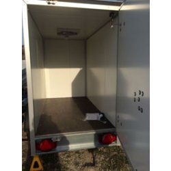 Petite remorque frigorifique Humbaur 3m3 - parois isothermes - groupe frigo 220V - 2m x 1m x 1,5m
