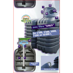 Cuve eau 5000 litres à enterrer filtre sinus