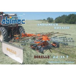 Borello 4.4T - Andaineur rotatif Abimac - 4,20 m de largeur de travail, boîte en bain d'huile, 13 bras