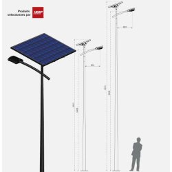 Lampadaire urbain solaire smartlight 6.1 - 8.1 / led / en acier galvanisé