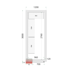 Chambre froide négative CRNF1230 Blanc 1200 x 3000 x 2200 mm TEFCOLD