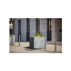 721 - Jardinières rectangulaires ABES - Aluminium avec revêtement en poudre - Hauteur avec pieds : 810 mm