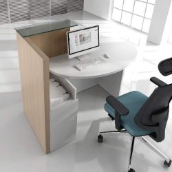 Banque d'accueil individuelle OVO - contemporaine, compacte et polyvalente