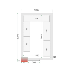 Chambre froide négative CRNF1827 Blanc 1800 x 2700 x 2200 mm TEFCOLD
