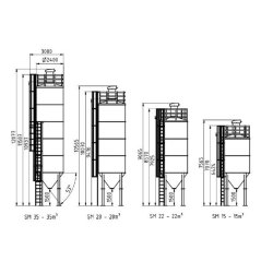 Silo de stockage vertical RheinMix - monolithique, modulaire ou spécial - Capacité 15 m³ à 85 m³