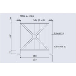 Bac à palmier PROVINCE acier et bois