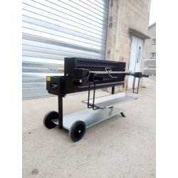 Tourne broche le marquier mechoui 120*32 acier + chariot, adapté pour un usage intensif
