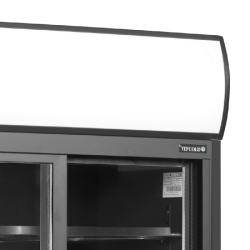 Vitrine réfrigérée noire - gamme FSC - 2 ou 3 portes avec caisson lumineux - finition aluminium noir