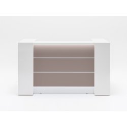 Banque d'accueil moderne et lumineuse à éclairage LED - VALDE - avec configurations ergonomiques et options sur mesure