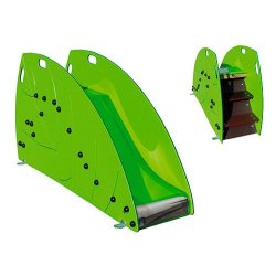 Toboggan feuille en polyéthylène et bois lamellé-collé traité en autoclave classe IV - Pour enfants de 1 à 6 ans