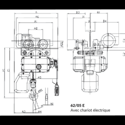 Palan électrique à chaîne Hadef® 62/05 - REF : 61000 - Compact et silencieux pour levage vertical jusqu'à 2t