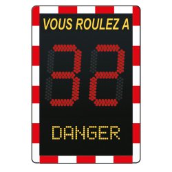 Radar pédagogique Viasis Lite - 3 couleurs d'affichages, 2 textes, sur batterie, écran LED haute visibilité
