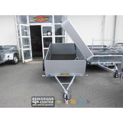 Remorque aluminium Humbaur - 165 x 110 cm - ridelles 500 mm capot sécurisé & étanche - 1 essieu - PTAC : 750 kg - HA751611-5+CAP