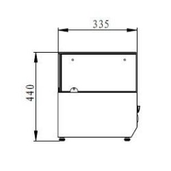 Vitrine réfrigérée à poser THV1200/330 - 1200 x 335 x 435 mm, capacité 4 bacs GN1/4, température +2°+8°C