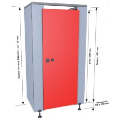 Cabines sanitaires PMR Origine - Hauteur 206,6 cm - Parois 10 mm avec traitement antibactérien