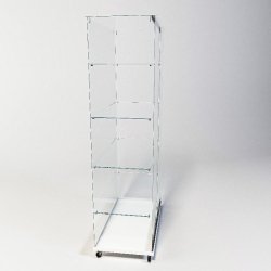 Vitrine à colonne 90x46x180cm - 4 tablettes fixes