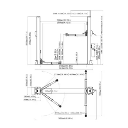 Pont élévateur 2 colonnes 4,0t - Déverrouillage manuel