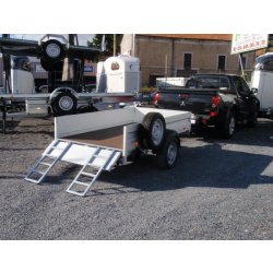 Remorque pour 1 quad avec échelles de chargement intégrées - Humbaur HA 1385 - polyvalente et robuste
