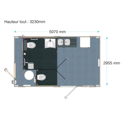 Sanitaires publics extérieurs Sanivulcain - 2 cabines - 5.07 x 2.95 x 3.23 m - Bloc sanitaire robuste et compact