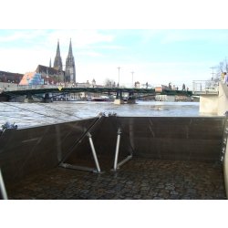 Dispositif anti-inondation démontable mobile et auto-stable Flo-Mob K - aluminium résistant - hauteur max 1,35 m