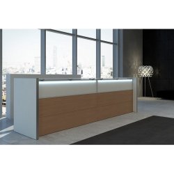 Banque d'accueil Nice 02 - Plans de travail en MDF ép. 25 mm avec revêtement polymère thermoformable