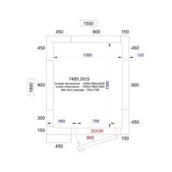 Chambre froide positive/négative 1500x1800x2200 - 120mm Pro Line Combisteel