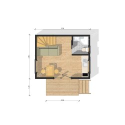 Studio de jardin Nice 37m² - maison de jardin en ossature bois avec mezzanine et façade grise