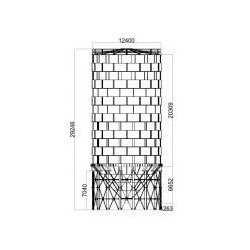 Silo à ciment boulonné - Capacité 3000 tonnes - CS-3000 - Constmach avec plateforme de maintenance et équipements complets