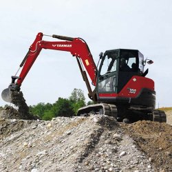 Midi-pelle compacte et puissante SV100-2 YANMAR - Performances et fiabilité pour divers chantiers