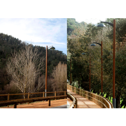 Mât résidentiel Fusta 60 - Base en acier galvanisé et réhausse en bois exotique traité