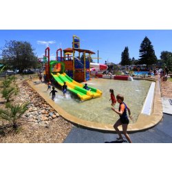 Structure de jeux aquatiques - ARWAPS3B - 15x12m - Hauteur 6,5m - Toboggans 2,4m