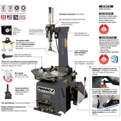 AS944W - Monte/Démonte-Pneus Automatique Provac - Blocage Extérieur 10 à 24" - Moto/VP/VU - Utilisation Intensive