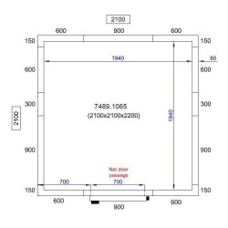Chambre froide négative 2100X2100X2200 - 80mm Pro Line Combisteel