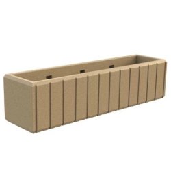 Jardinière Heba en polyéthylène moyenne densité (MDPE) 100 % recyclable - anti-U.V., anti-graffitis, sans entretien - 50 cm, 200 cm, courbe 45°