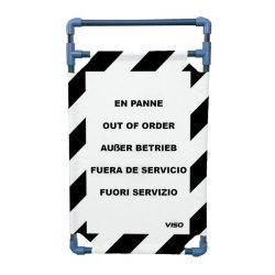 Barrière d'intervention 1 panneau PVC ou Inox 304 - H. 1 000 ou 1 800 mm, polyester velcro - rayé Noir / Blanc (En panne) / 1000 / PVC